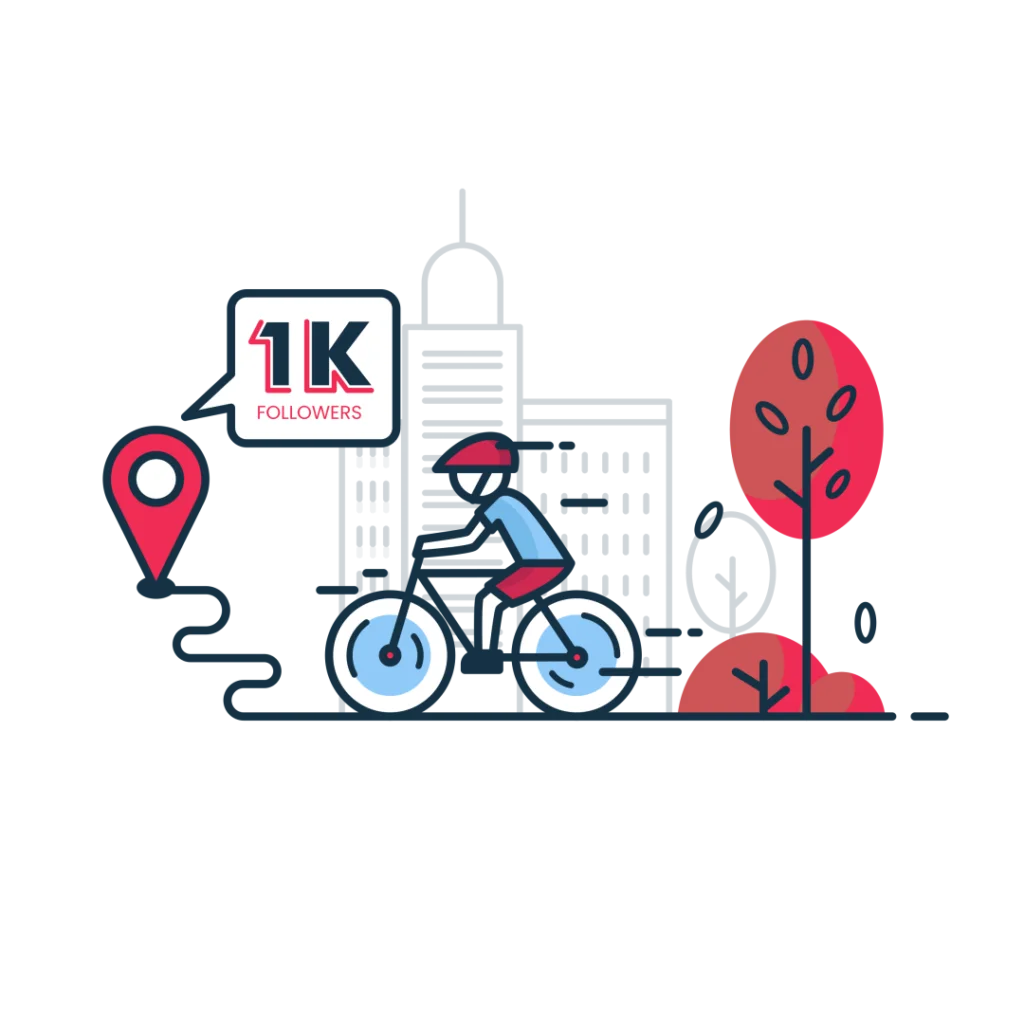 دراجة هوائية في مدينة حديثة، توصيل نبض الحياة عبر المواقع الاجتماعية، مع عدد متابعين كبير.