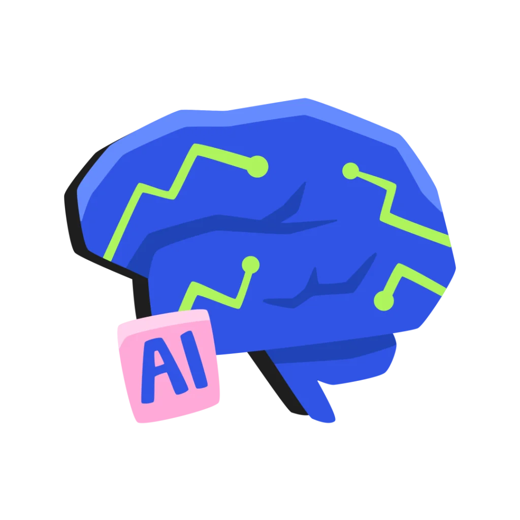 عقل صناعي يستخدم الذكاء الاصطناعي لتحليل البيانات واتخاذ القرارات بسرعة وكفاءة في الأعمال.